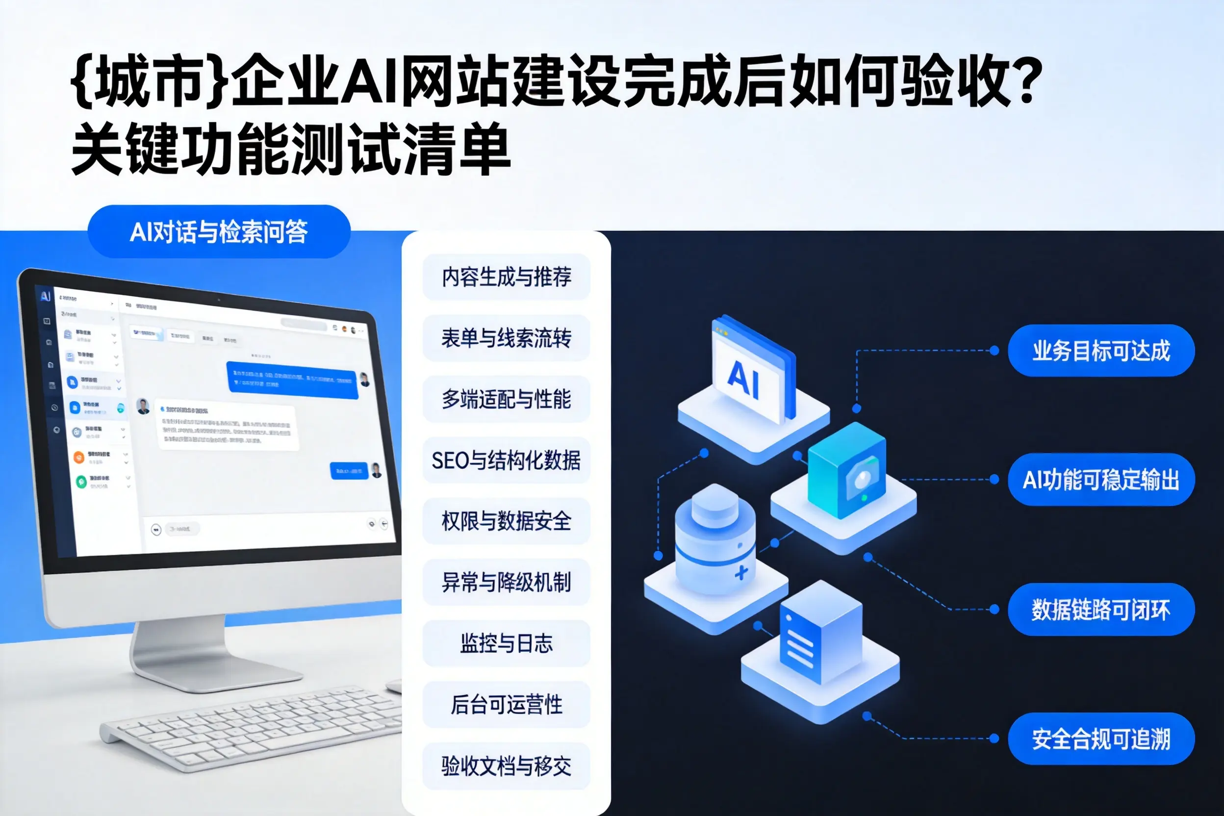 昌吉企业AI网站建设完成后如何验收？关键功能测试清单